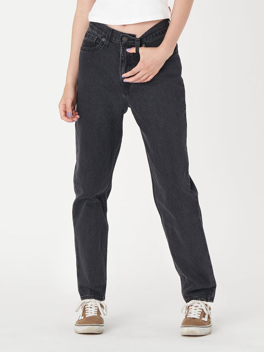 80S マムジーンズ ブラック  BLACK STONEWASH