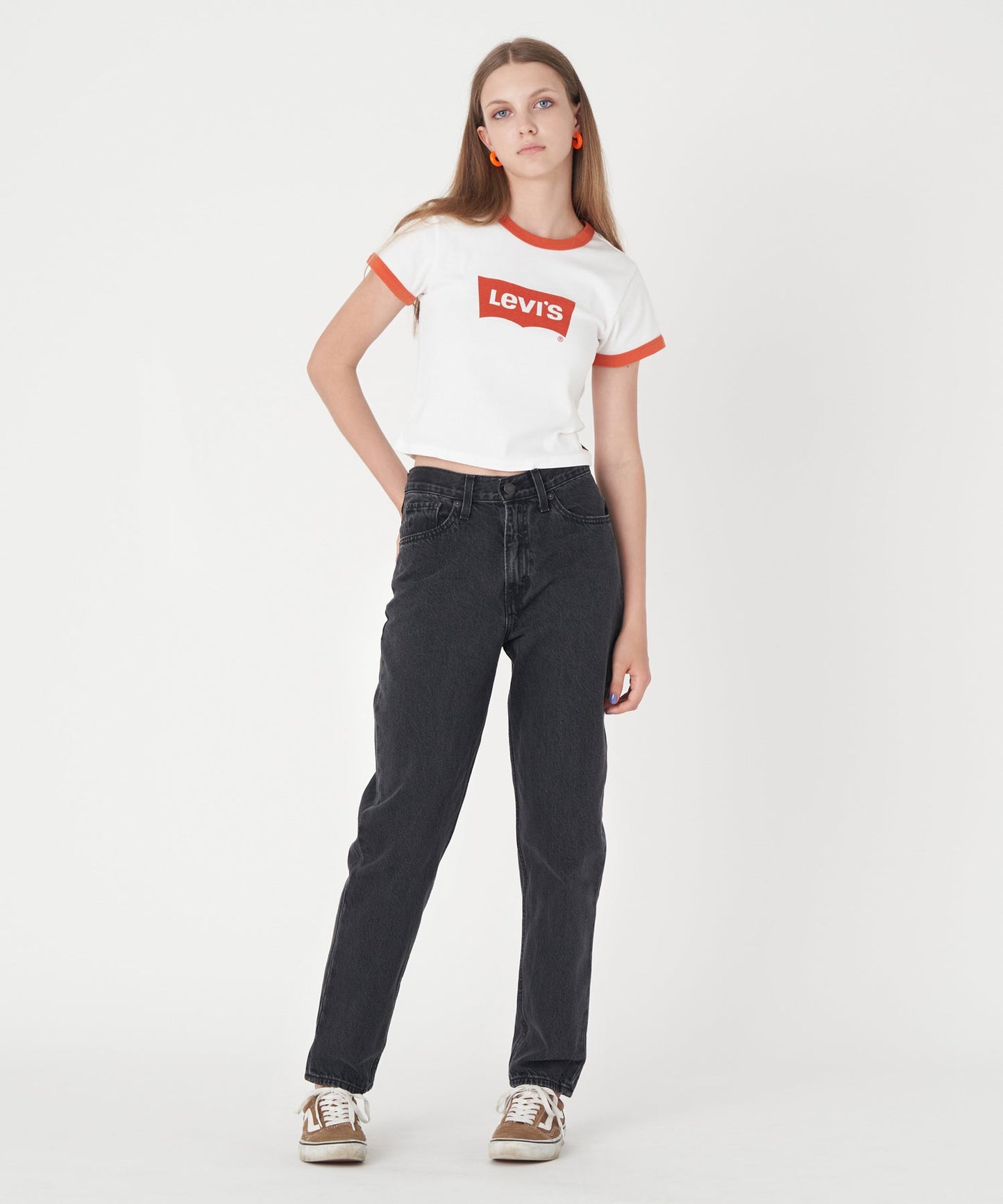 80S マムジーンズ ブラック  BLACK STONEWASH