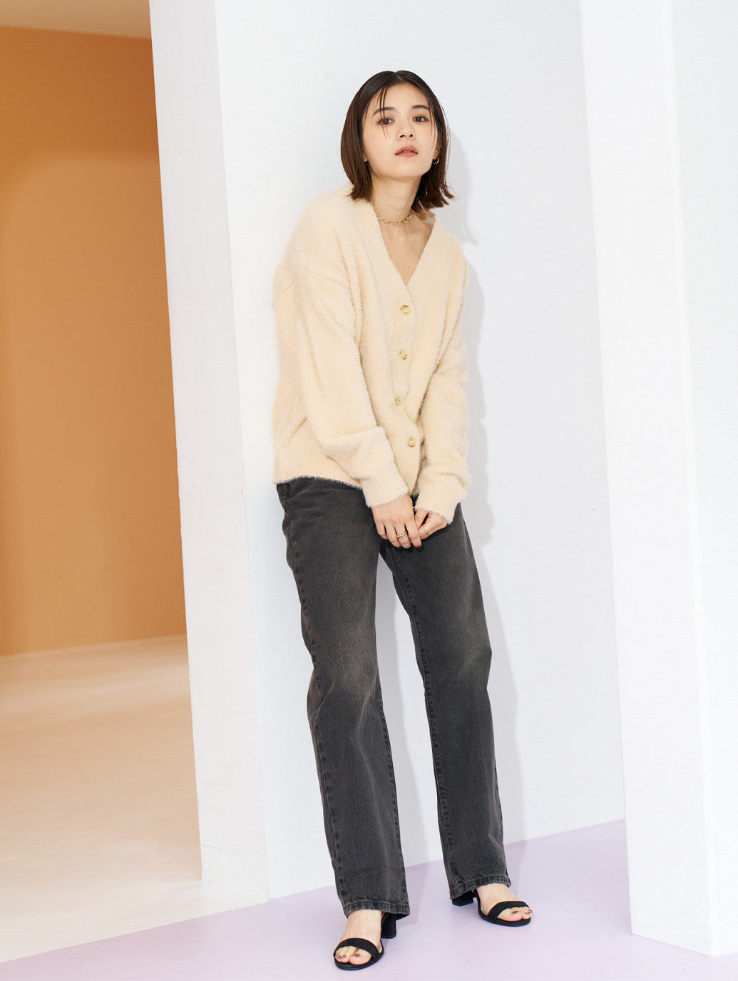 GALLERY カーディガン ベージュ MACADAMIA