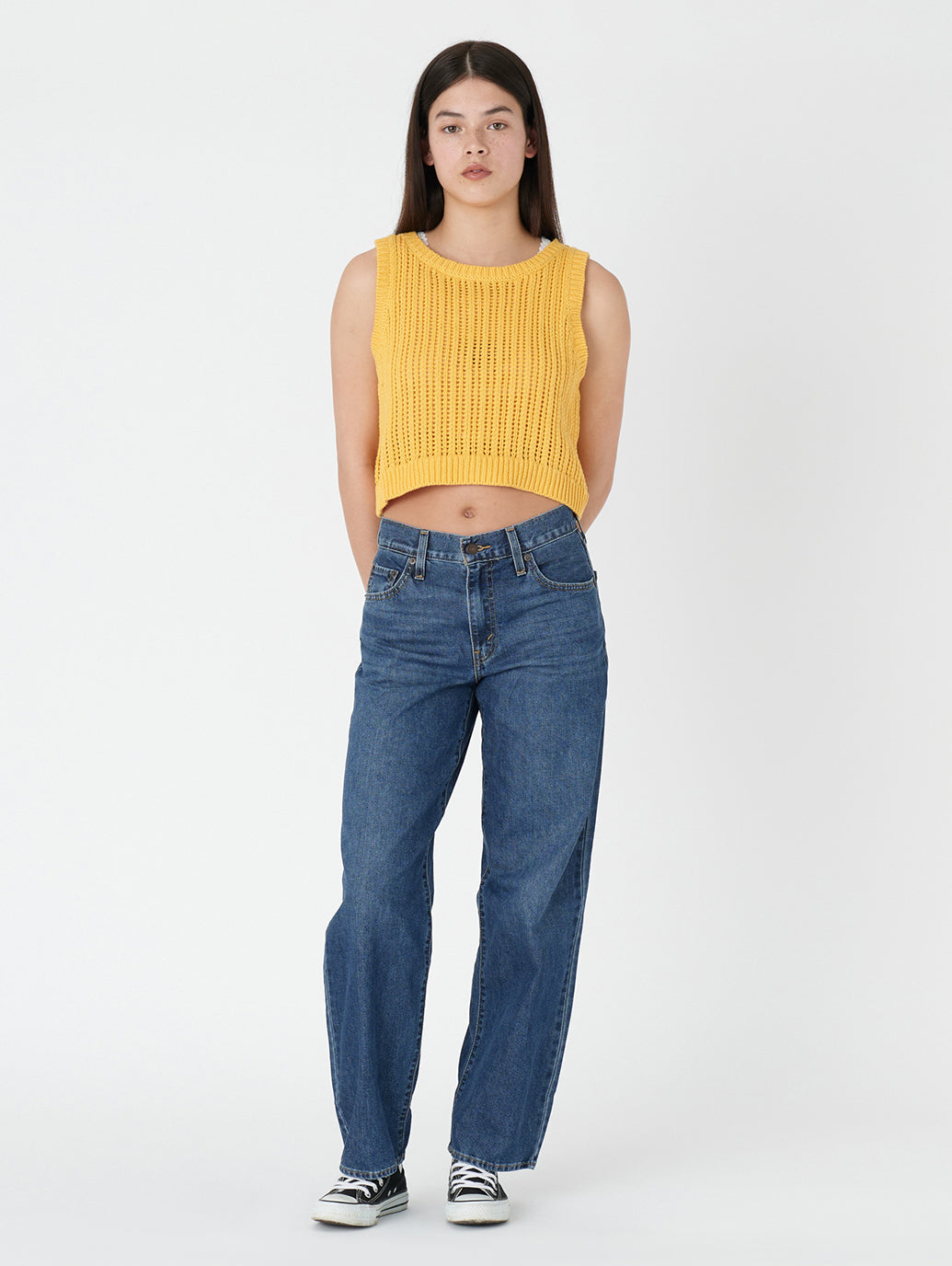 ニットベスト イエロー AMBER YELLOW