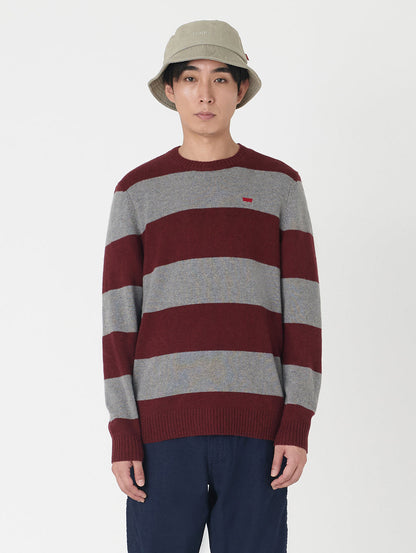 クルーネックセーター レッド CALLOWAY STRIPE