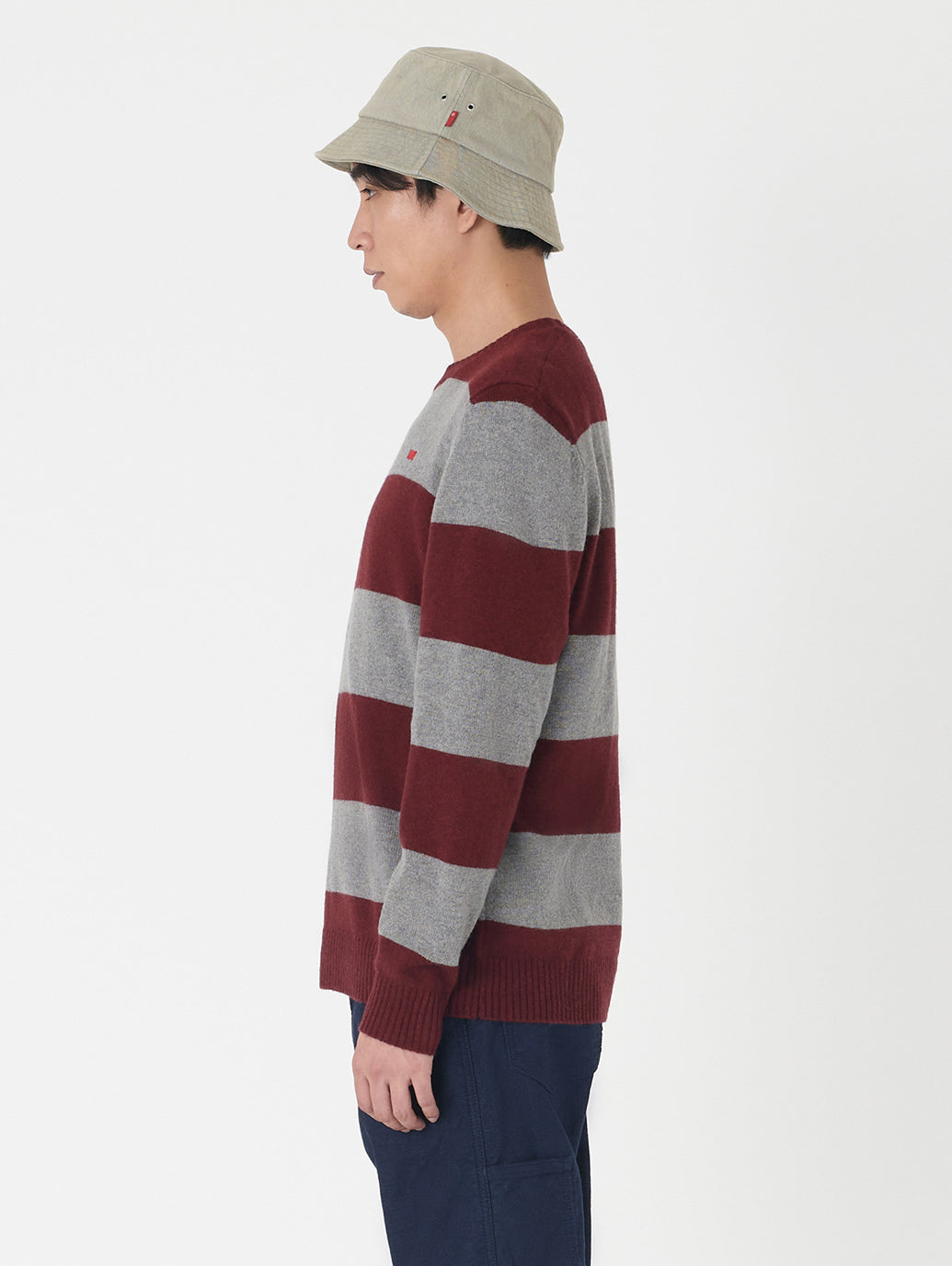 クルーネックセーター レッド CALLOWAY STRIPE