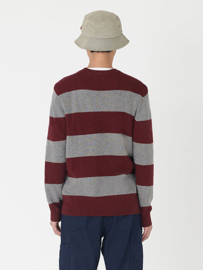 クルーネックセーター レッド CALLOWAY STRIPE