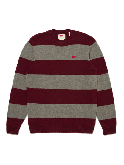 クルーネックセーター レッド CALLOWAY STRIPE
