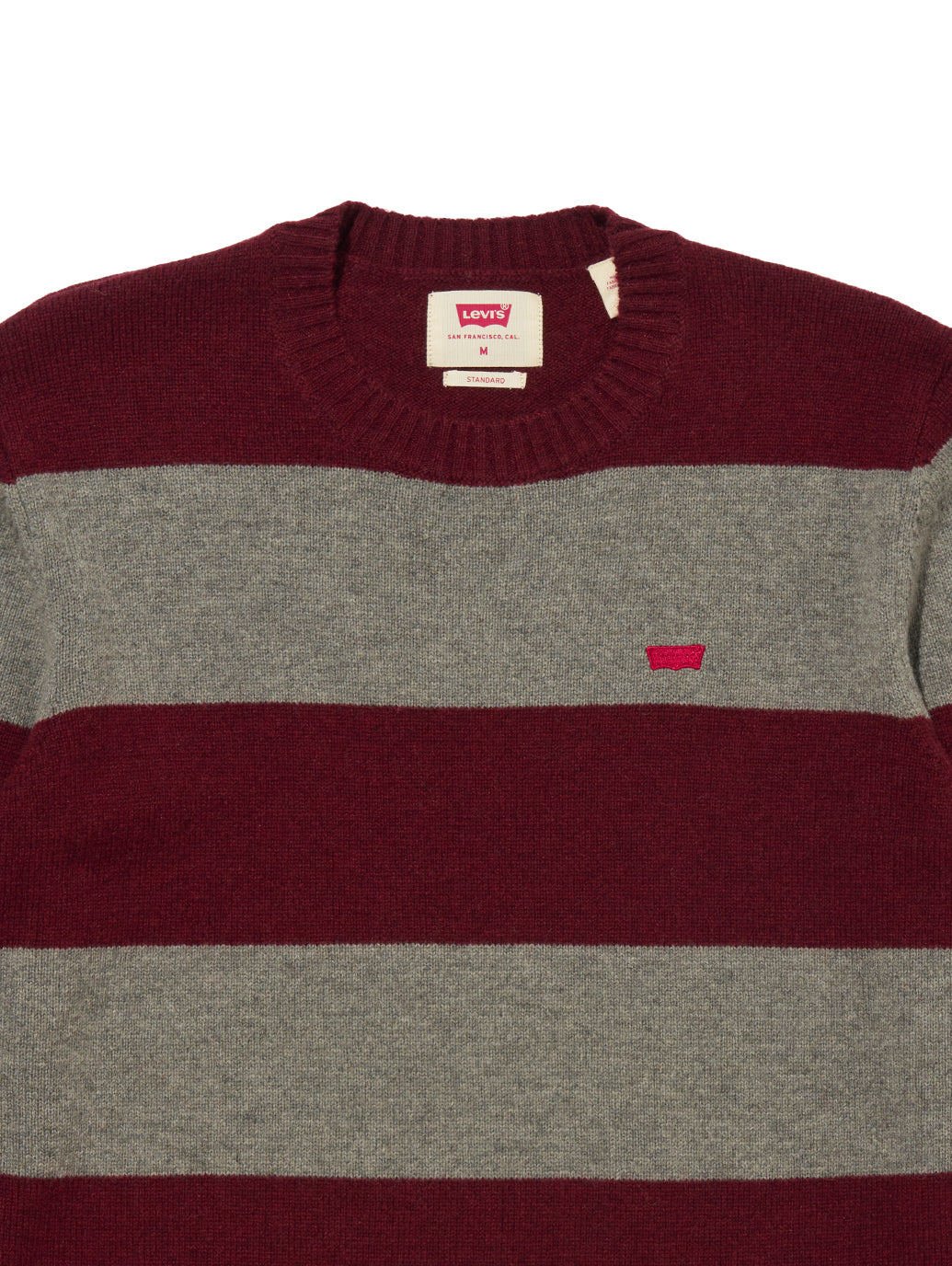 クルーネックセーター レッド CALLOWAY STRIPE