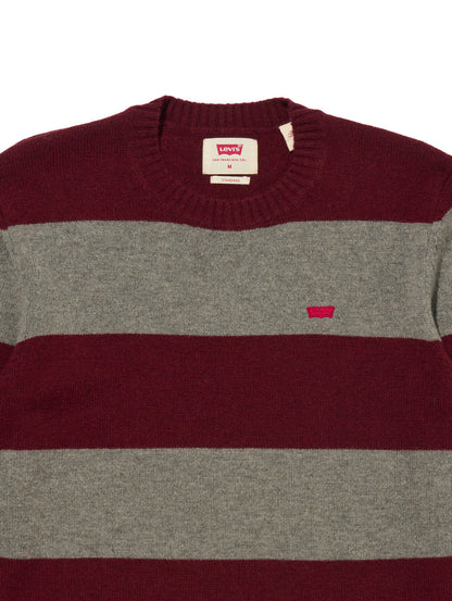 クルーネックセーター レッド CALLOWAY STRIPE