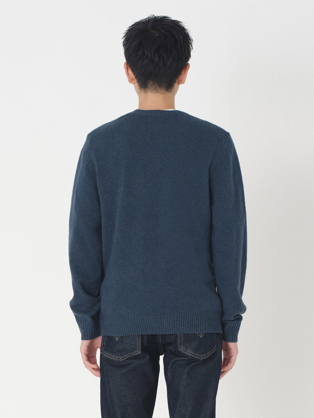 クルーネックセーター ブルー SADDLEMAN