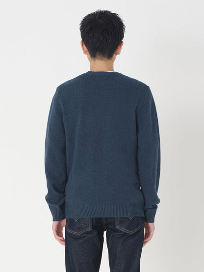 クルーネックセーター ブルー SADDLEMAN