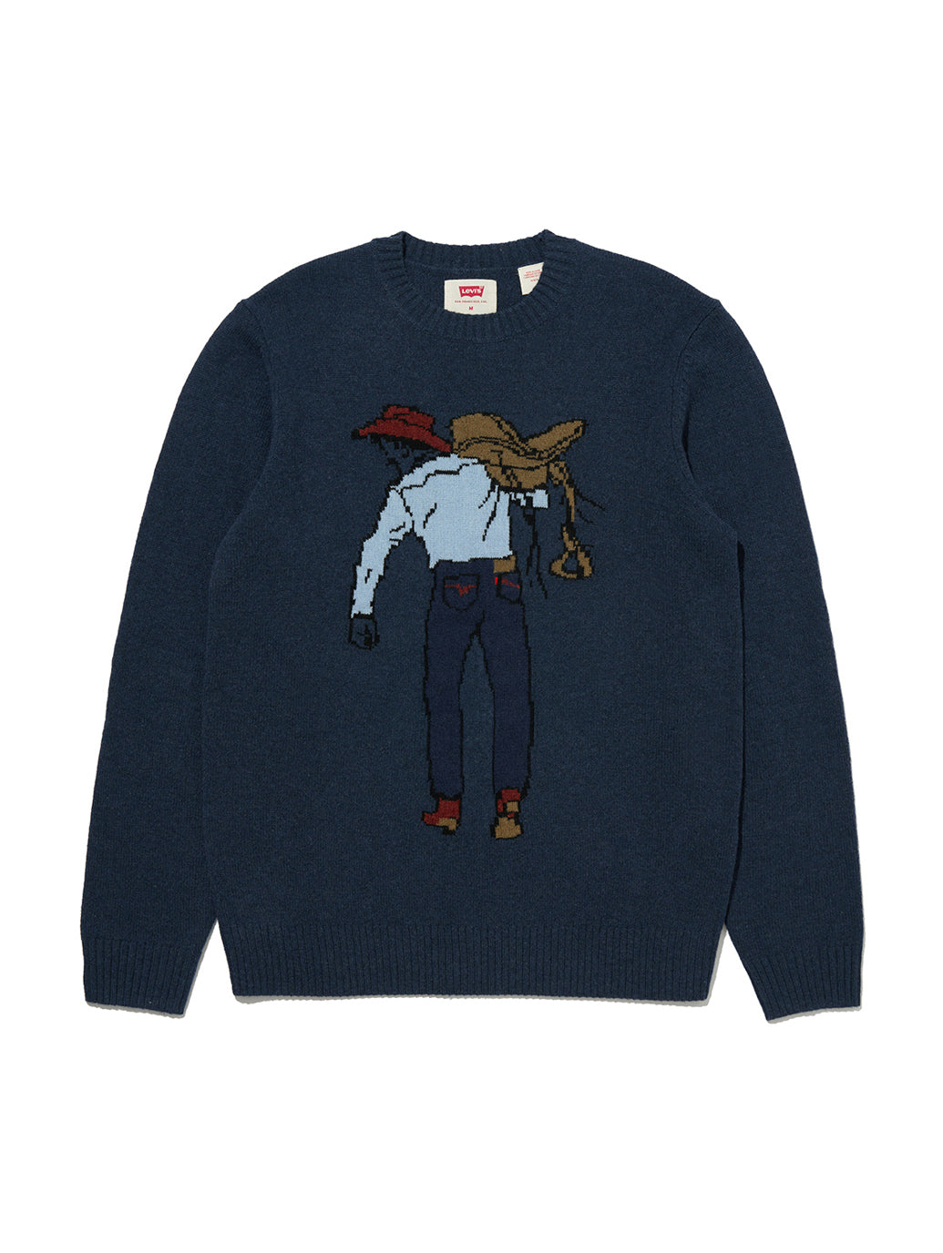 クルーネックセーター ブルー SADDLEMAN