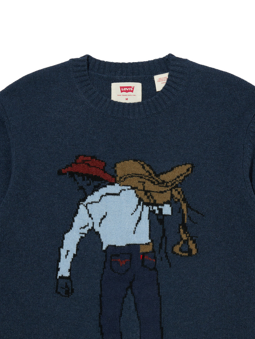 クルーネックセーター ブルー SADDLEMAN