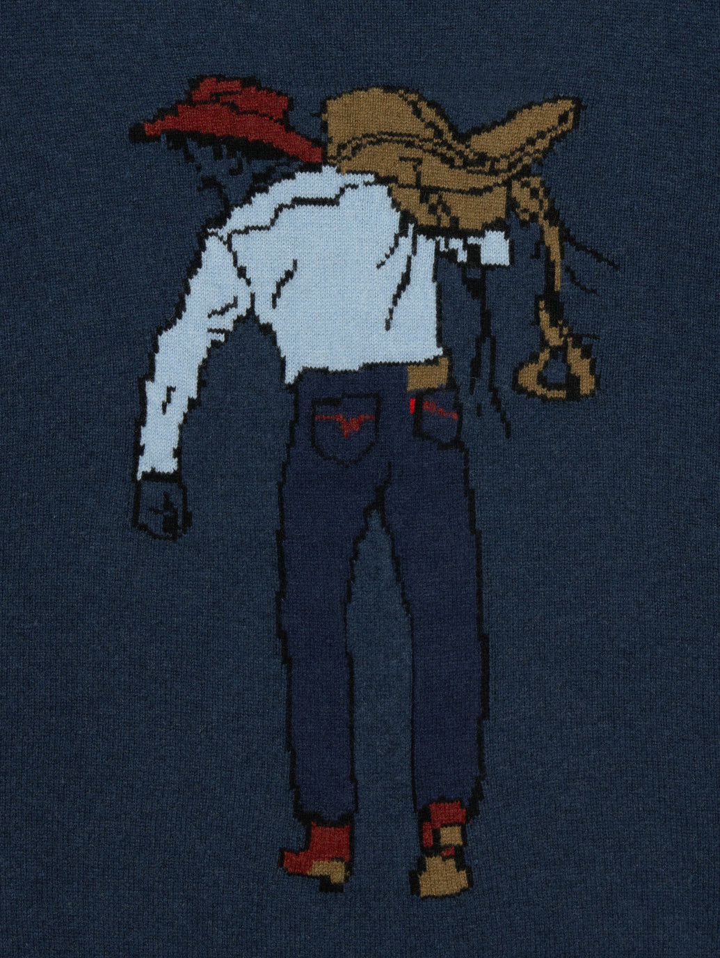 クルーネックセーター ブルー SADDLEMAN