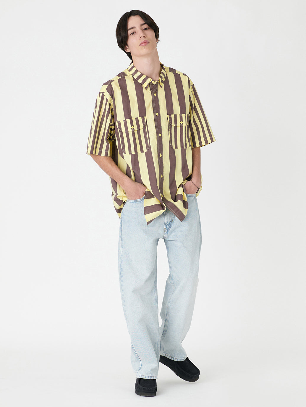 LEVI'S® SKATE 半袖シャツ イエロー BANANA SPLIT BROWN YELLOW
