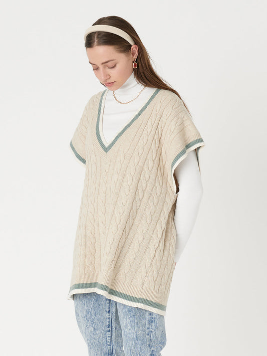 LEVI'S® MADE&CRAFTED® ニットベスト SPRING ホワイト VARSITY NEUTRAL