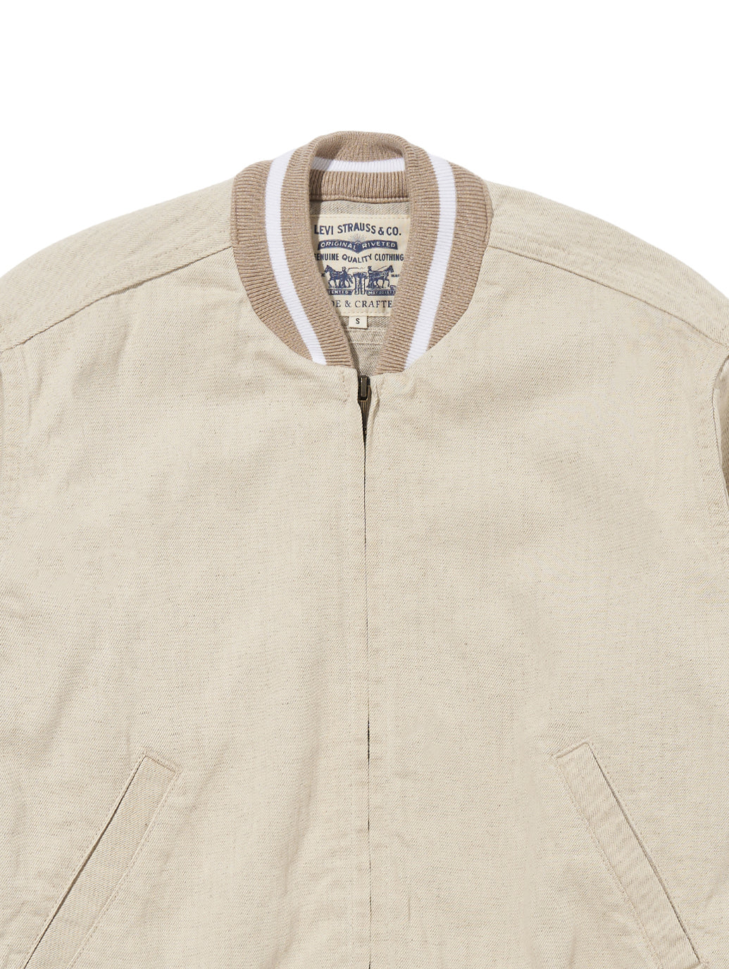 LEVI'S® MADE&CRAFTED® ボンバージャケット HEATHERED ベージュ SAND TAN RINSE