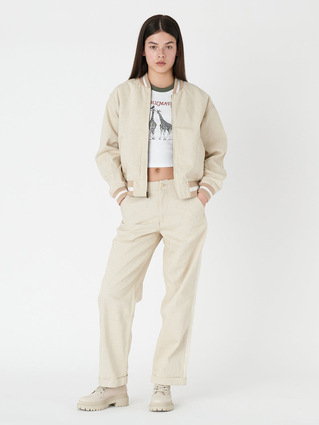 LEVI'S® MADE&CRAFTED® ボンバージャケット HEATHERED ベージュ SAND TAN RINSE