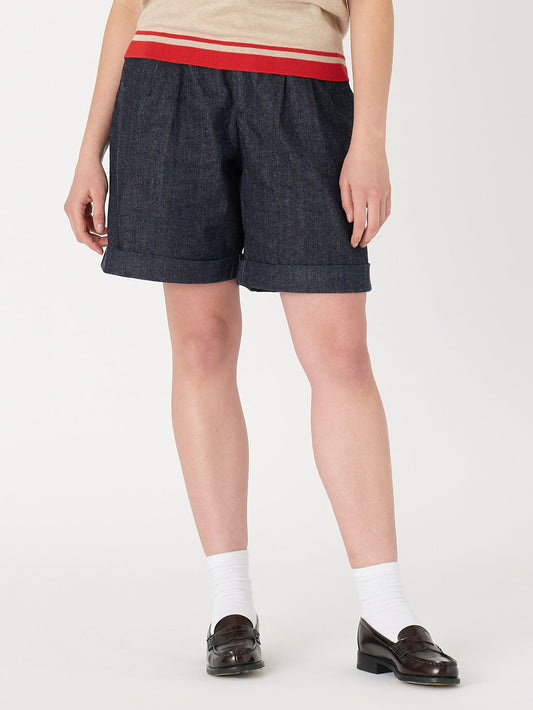 LEVI'S® MADE&CRAFTED® プリーツ ショーツ SKYLINE MOJ ダークインディゴ STONEWASH