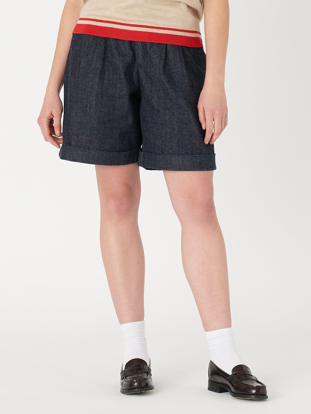 LEVI'S® MADE&CRAFTED® プリーツ ショーツ SKYLINE MOJ ダークインディゴ STONEWASH