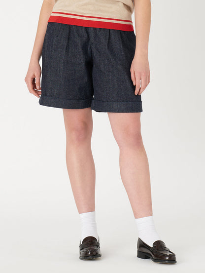 LEVI'S® MADE&CRAFTED® プリーツ ショーツ SKYLINE MOJ ダークインディゴ STONEWASH