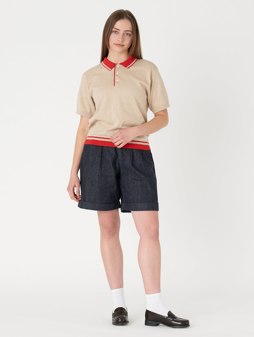 LEVI'S® MADE&CRAFTED® プリーツ ショーツ SKYLINE MOJ ダークインディゴ STONEWASH