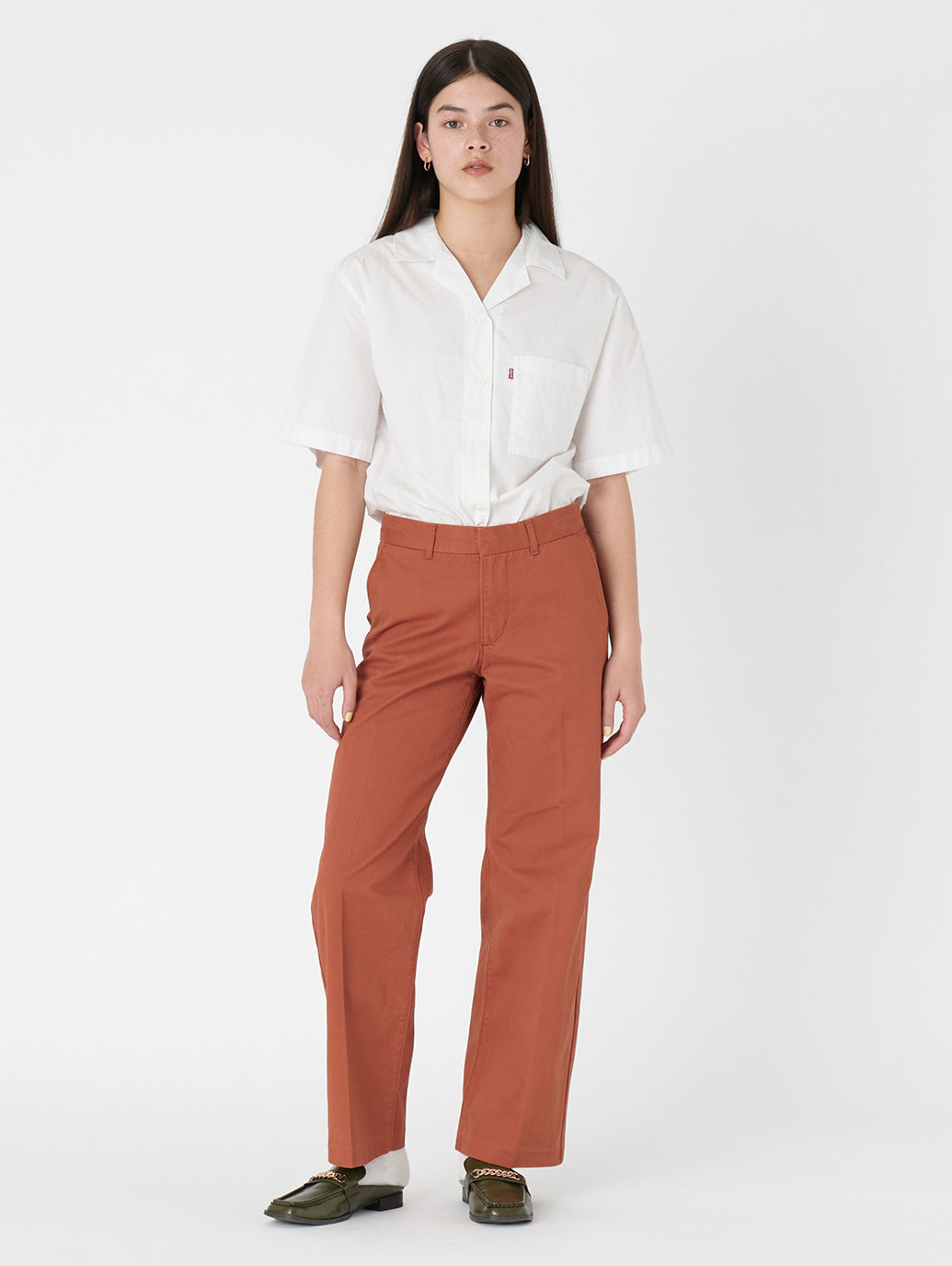 バギートラウザー オレンジ BAKED CLAY TWILL