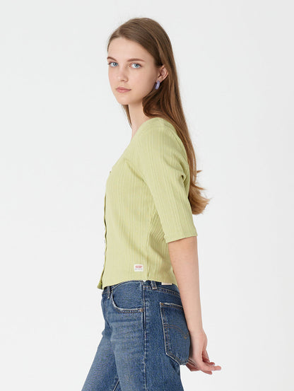 DRY GOODS カーディガントップス グリーン WEEPING WILLOW