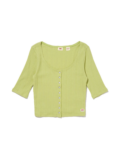 DRY GOODS カーディガントップス グリーン WEEPING WILLOW