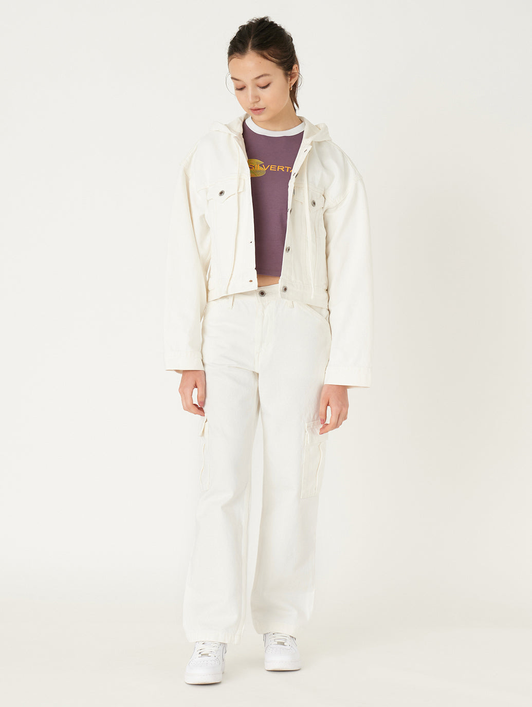 SILVERTAB™ フーデッド トラッカージャケット ホワイト RINSE