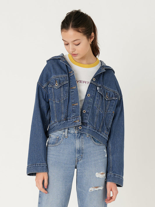 SILVERTAB™ フーデッド トラッカージャケット ミディアムインディゴ STONEWASH