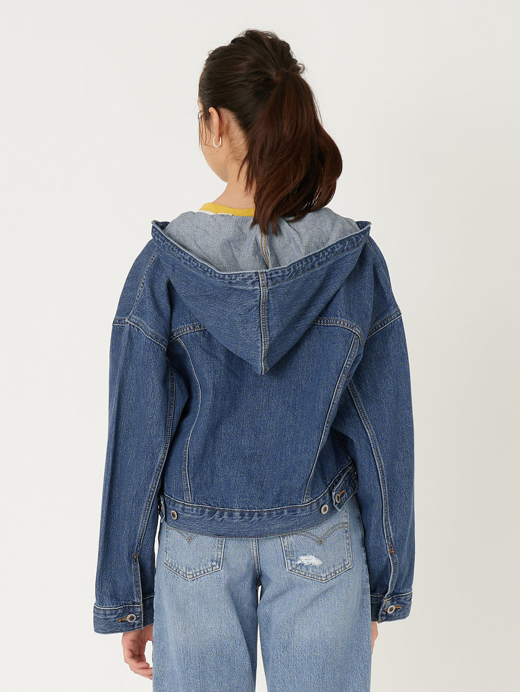 SILVERTAB™ フーデッド トラッカージャケット ミディアムインディゴ STONEWASH