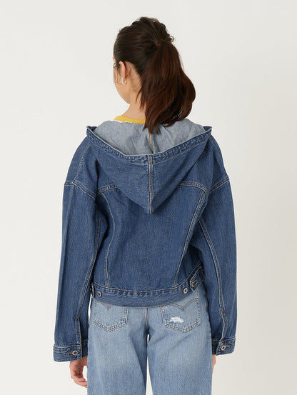 SILVERTAB™ フーデッド トラッカージャケット ミディアムインディゴ STONEWASH