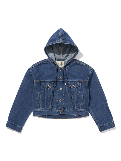 SILVERTAB™ フーデッド トラッカージャケット ミディアムインディゴ STONEWASH