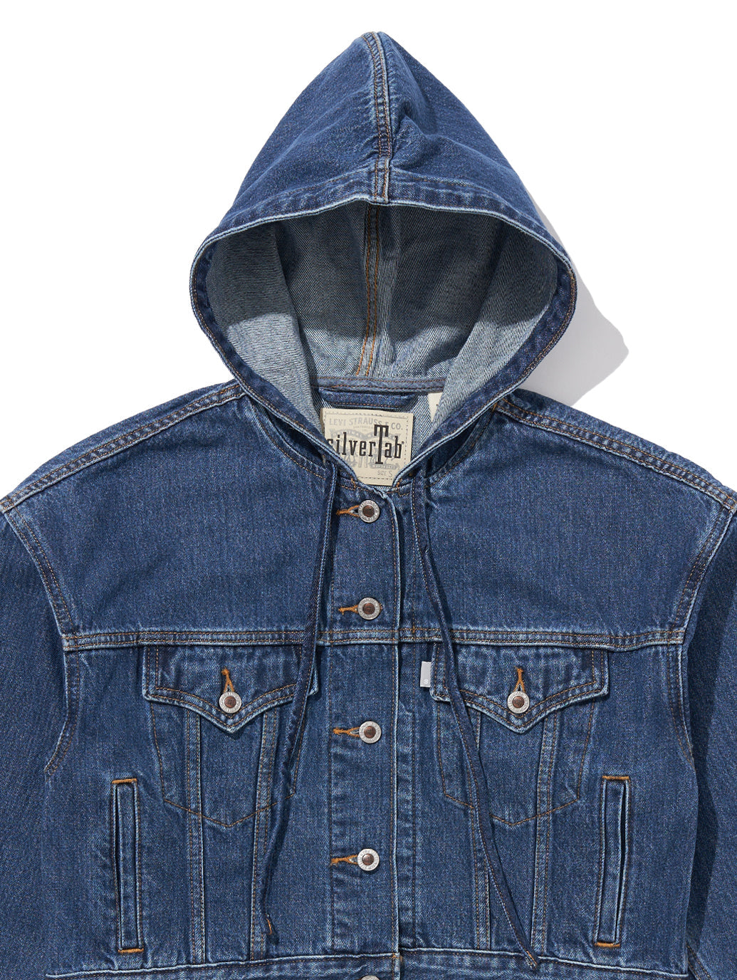 SILVERTAB™ フーデッド トラッカージャケット ミディアムインディゴ STONEWASH