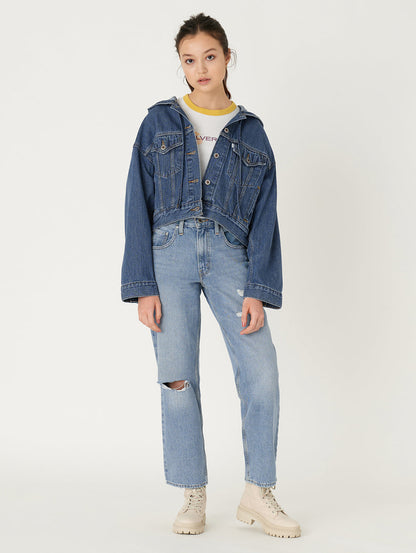 SILVERTAB™ フーデッド トラッカージャケット ミディアムインディゴ STONEWASH