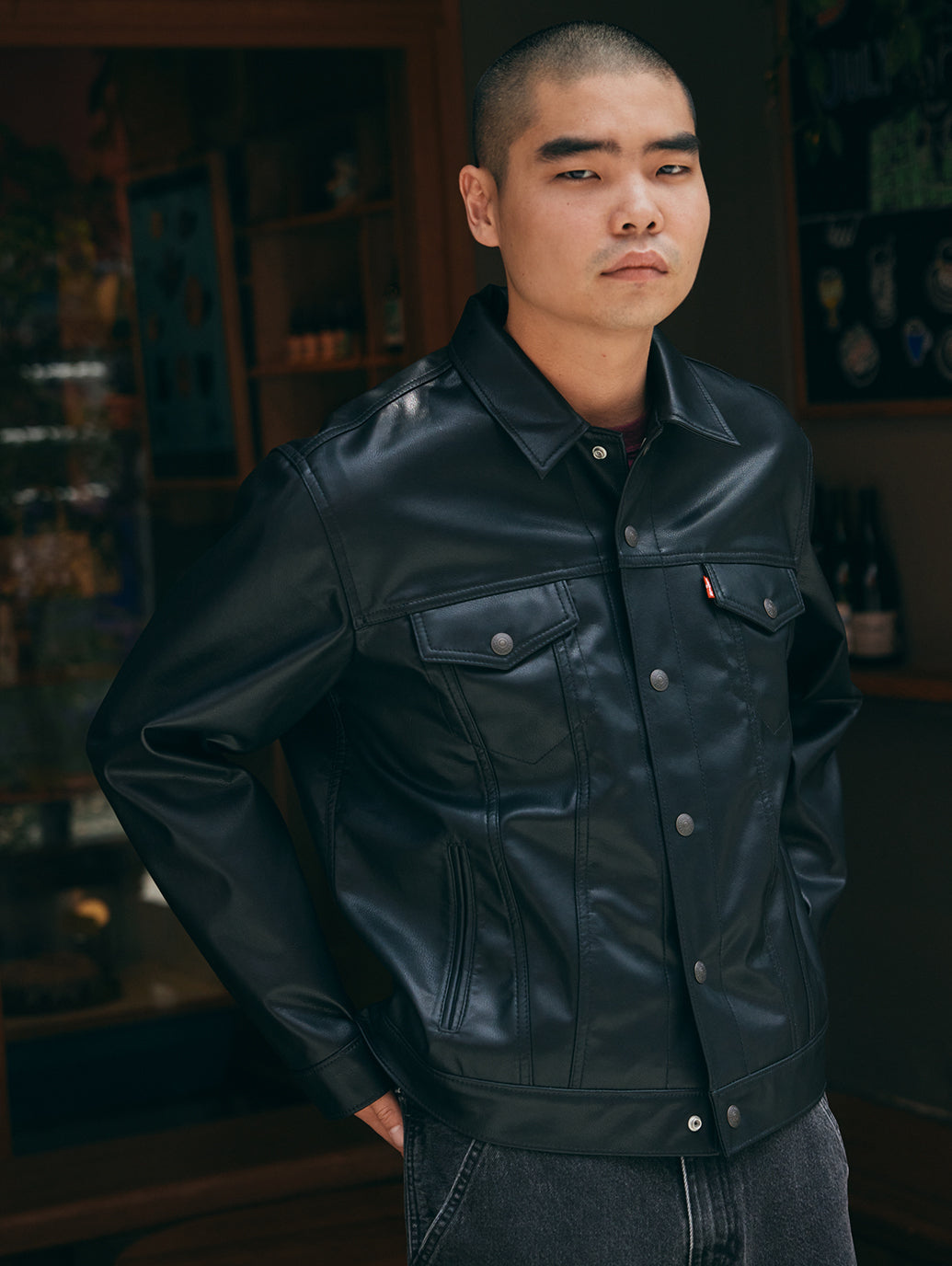 JAPAN LIMITED LEATHER TRUCKER JACKET