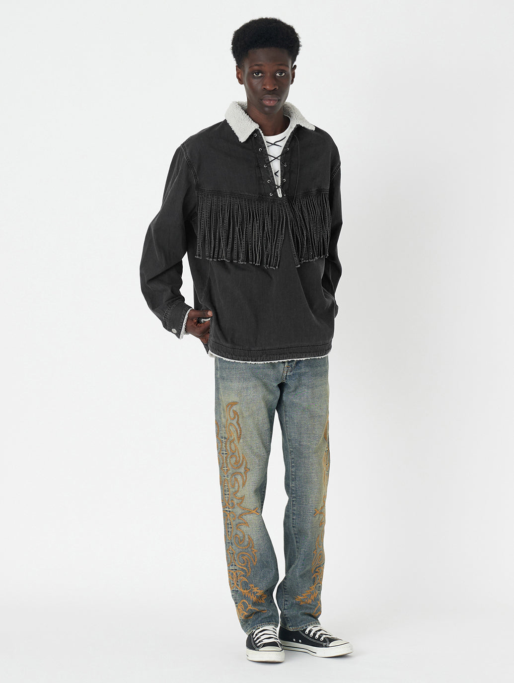 LEVI’S® X DENIM TEARS ポップオーバーシャツ ブラック