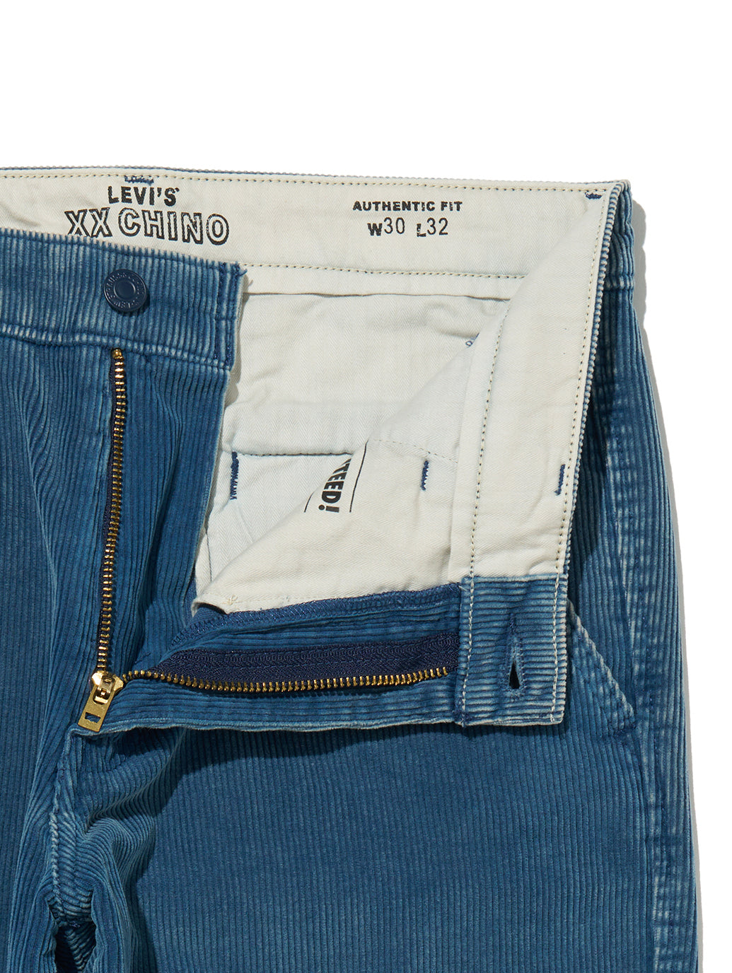 XX CHINO ストレート ミディアムインディゴ BLUE SPRING CORD