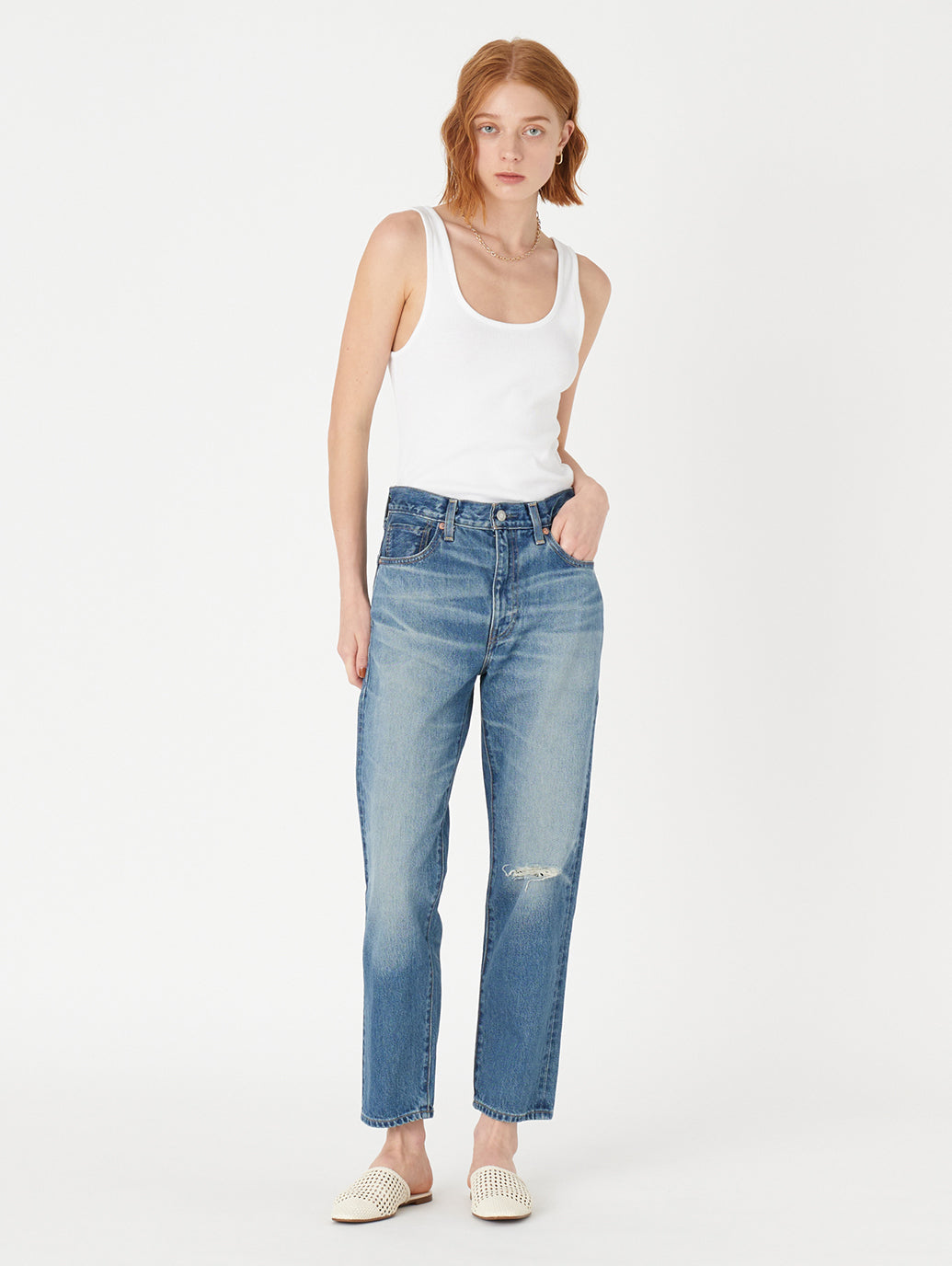 MADE IN JAPAN カラムジーンズ ミディアムインディゴ MONSHO