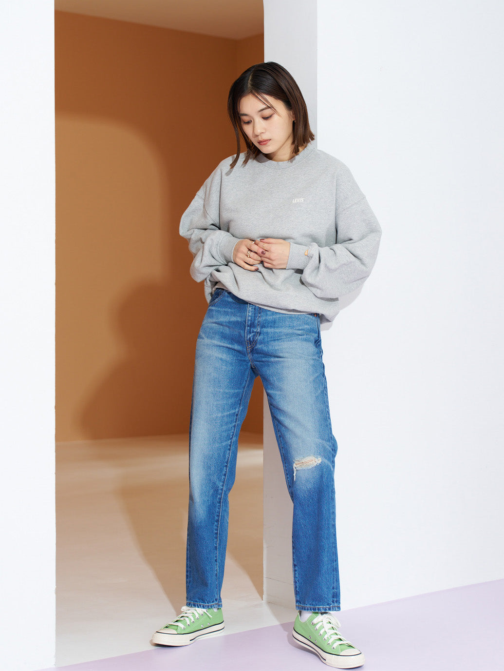 MADE IN JAPAN カラムジーンズ ミディアムインディゴ MONSHO