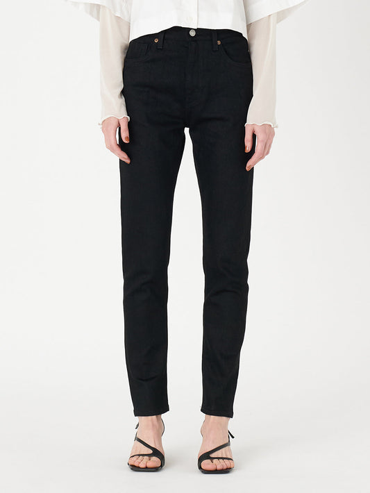 ハイライズ スリムジーンズ ブラック RINSE MADE OF JAPAN