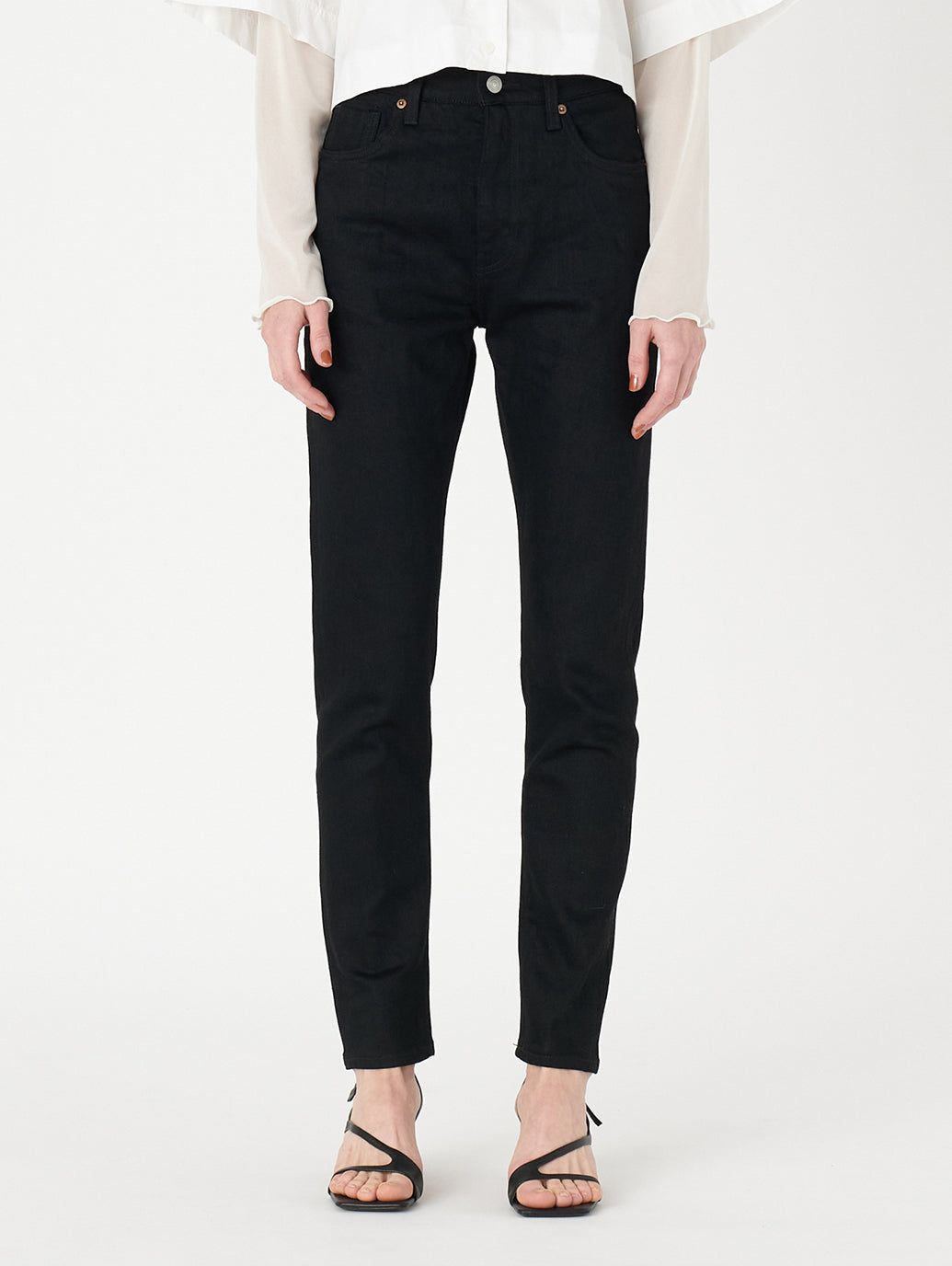 ハイライズ スリムジーンズ ブラック RINSE MADE OF JAPAN