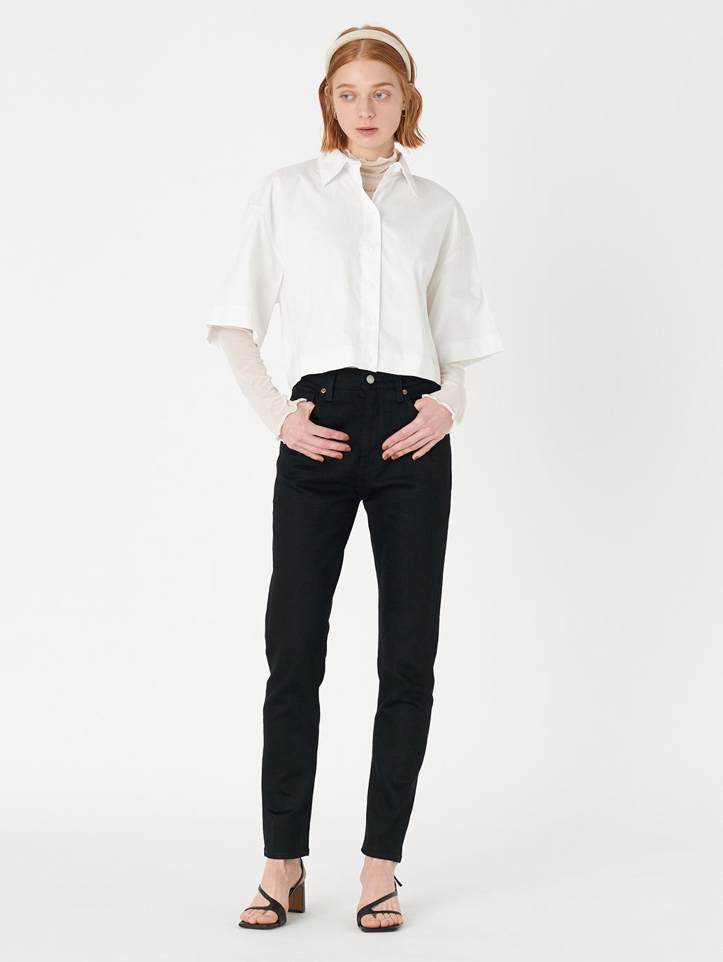 ハイライズ スリムジーンズ ブラック RINSE MADE OF JAPAN