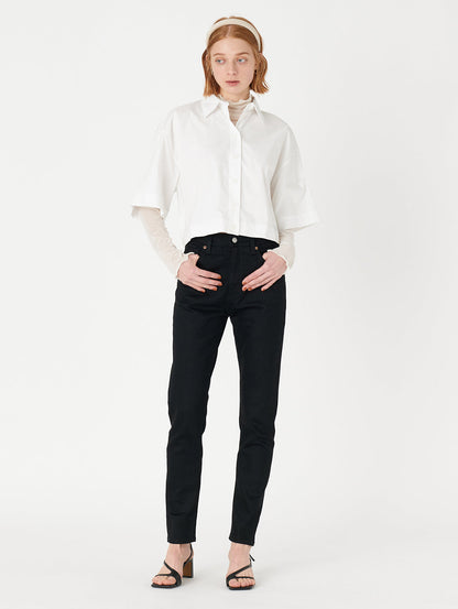 ハイライズ スリムジーンズ ブラック RINSE MADE OF JAPAN