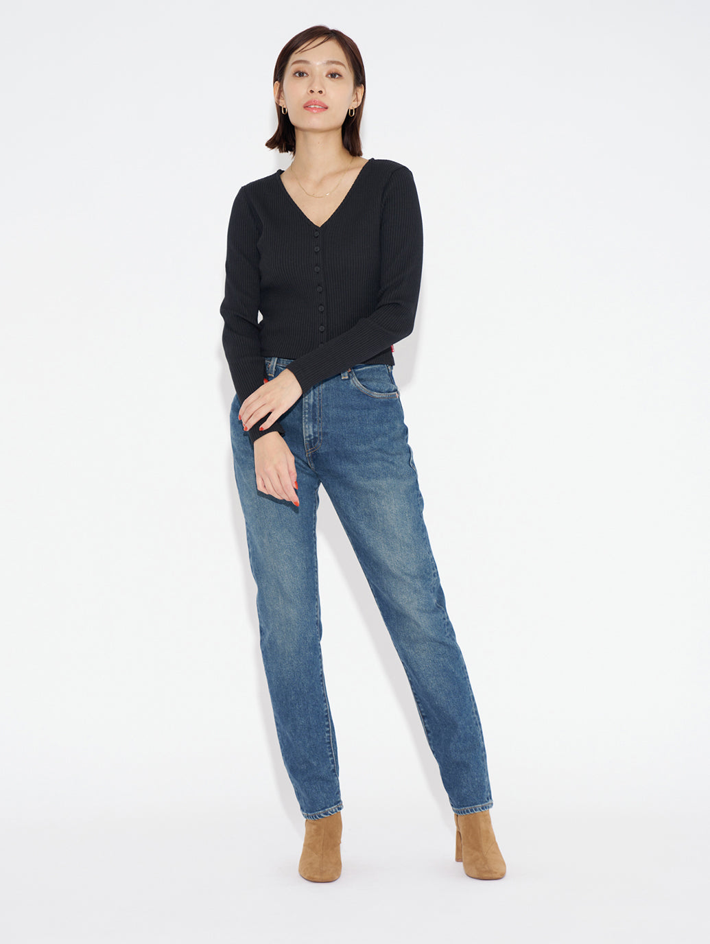 MADE IN JAPAN ハイライズ スリムジーンズ NONKINA