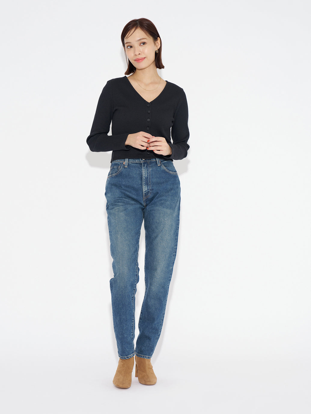 MADE IN JAPAN ハイライズ スリムジーンズ NONKINA