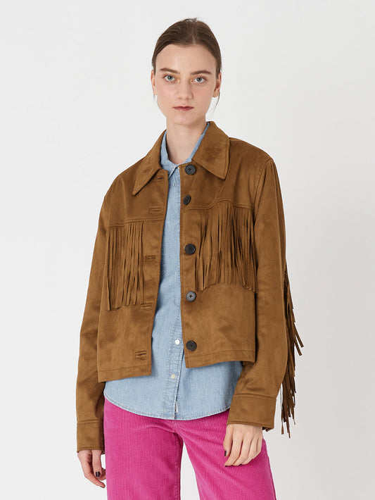 ヴィンテージ フリンジジャケット ブラウン BHARTIYA