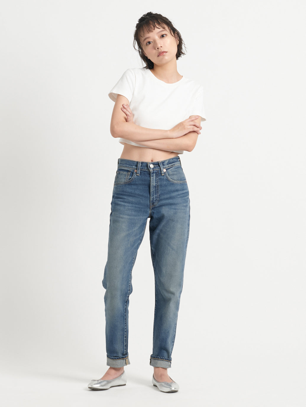 ハイライズ BORROWED FROM THE BOYS ミディアムインディゴ MINERAL MADE IN JAPAN