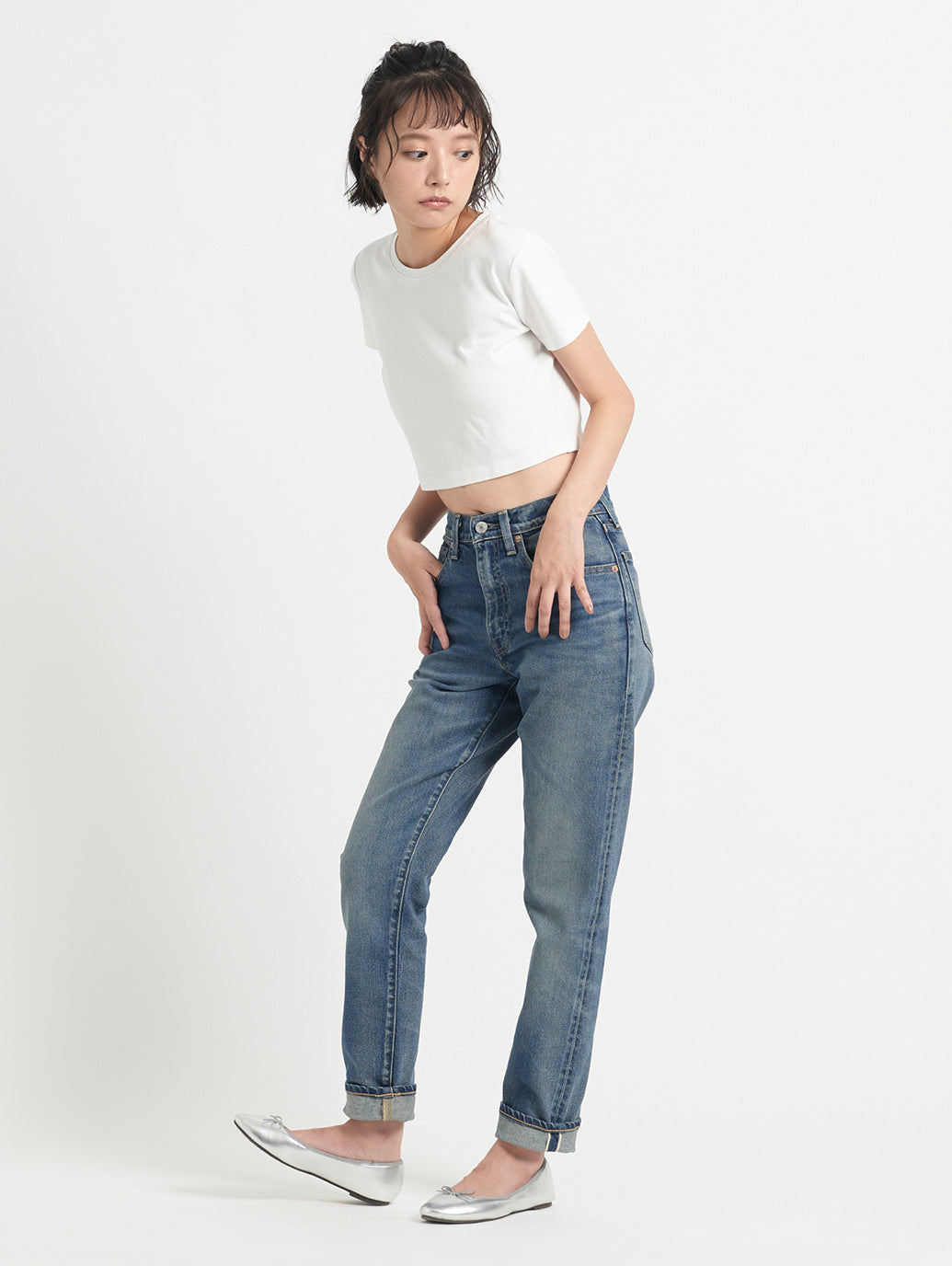 ハイライズ BORROWED FROM THE BOYS ミディアムインディゴ MINERAL MADE IN JAPAN