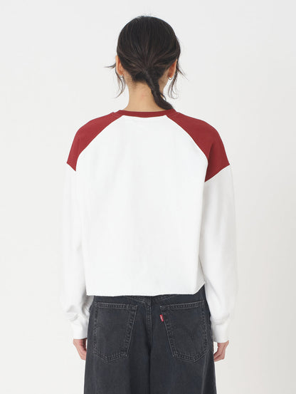 グラフィック クルーネック 長袖カットソー ホワイト MONOGRAM BRIGHT