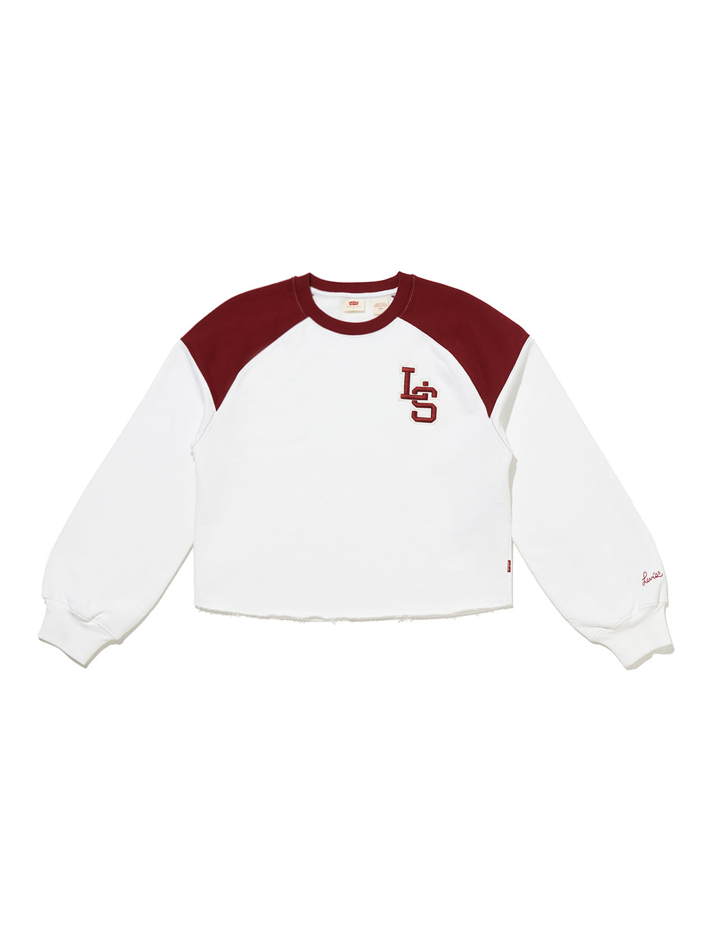 グラフィック クルーネック 長袖カットソー ホワイト MONOGRAM BRIGHT