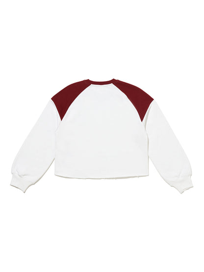 グラフィック クルーネック 長袖カットソー ホワイト MONOGRAM BRIGHT